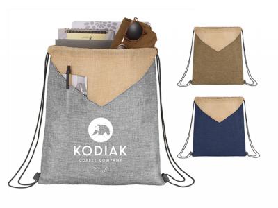 Weaver Heather Drawstring Backpacks