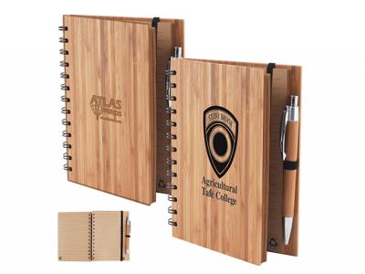 Eco Friendly Bamboo Notebooks With Pen