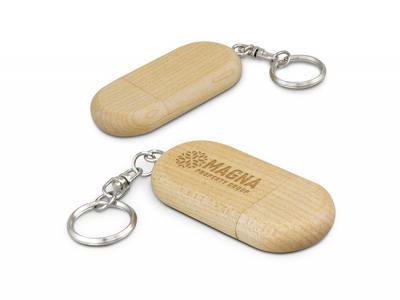USB-Schl&uuml;sselringe aus &Ouml;ko-Holz (4 GB)