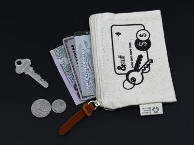 漂白されていないコットンジッパーポーチ（Med）