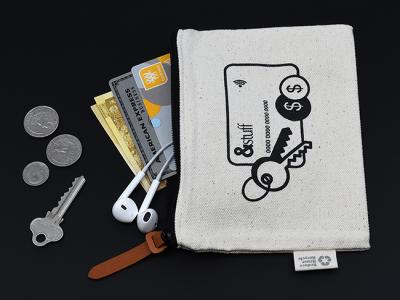 漂白されていないコットンジッパーポーチ（大）