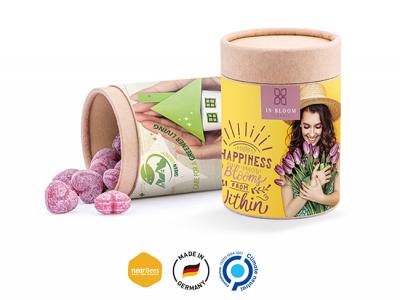 Biologisch abbaubare Kraftpapierr&ouml;hrchen, gef&uuml;llt mit Lutschbonbons - gro&szlig; (200 g)