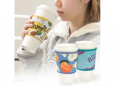 Reusable Neoprene Coffee Cup Sleeves (3mm) - Custom Coloured Stitching