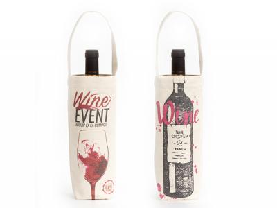 Cotton Canvas Single Weinflaschentaschen (12oz)