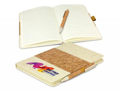 Natural Cork & Heathered Cotton Notebook & Pen Sets (A5)