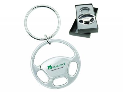 Lenkradf&ouml;rmige Metallschl&uuml;sselanh&auml;nger