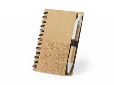 Notizbücher aus recyceltem Karton und Kork mit Stift (A7)