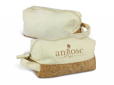 Cotton Canvas & Cork Toiletry Bags