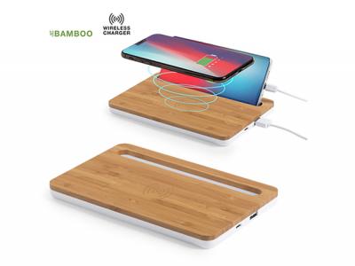Bamboo Wireless Chargers With Phone Holder (1000mAh)