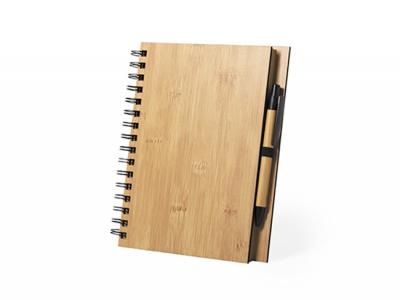 Bamboo Spiral Notebooks With Pens (A5)