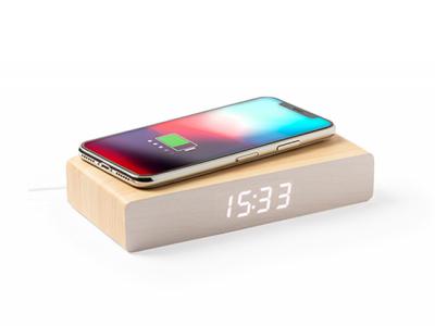 Wooden Alarm Clocks With Built-In Wireless Charger