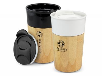 Bamboo Ceramic Coffee Cups (450ml)