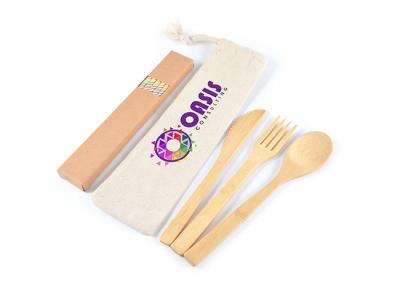 Bamboo Cutlery Sets With Paper Straws