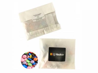 Eco Kraft Paper Bags Filled With Choc Beans (50g)