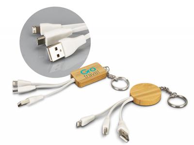 Schl&uuml;sselanh&auml;nger aus Bambus f&uuml;r Ladekabel