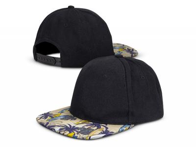 フルカラープリントヘビーブラッシュドコットンフラットピークキャップ