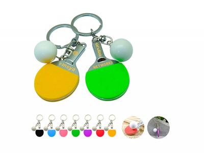 Schl&uuml;sselanh&auml;nger aus Metall in Form eines Tischtennisschl&auml;gers