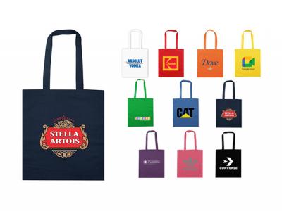 Branded Colourful Cotton Calico Bags (140gsm)