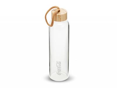 Glastrinkflaschen mit Bambusdeckel (1L)