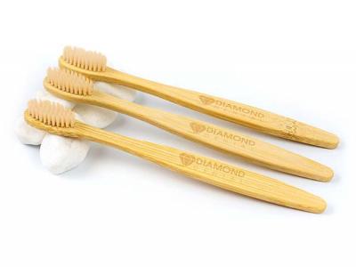 ナイロン毛の天然竹製歯ブラシ