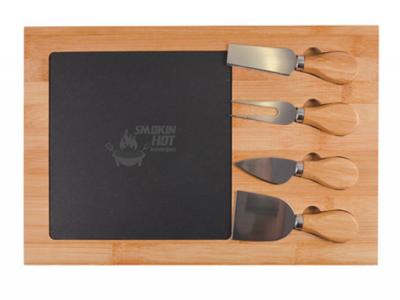 竹製チーズボード（取り外し可能なスレート製インサート付き