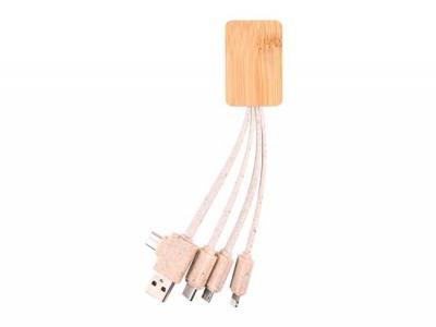 4 In 1 Natural Bamboo Charging Cables