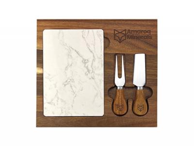 Marmor-Käsebrett & Messer-Set