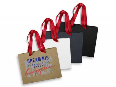 Medium Paper Ribbon Carry Bags (196mm x  248mm)