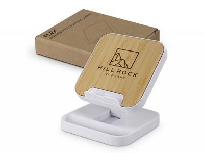 15W Wireless Phone Chargers with Bamboo Panel