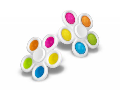 ポップフィジェットスピナー（2-in-1スピナー&ポッパー、シリコン）
