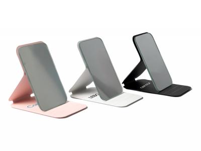 ブランド入りポケットミラー（PUレザー、折りたたみ式）