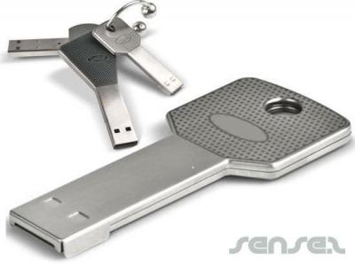 Slim Steel Key Shaped USB Sticks (2GB)