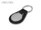 Leather Key Rings with Metal Plate (Drop Round)