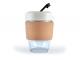 Eco Flip Lid Glass Coffee Cups With Cork Bands (320ml)