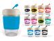 Eco Flip Lid Glass Coffee Cups With Silicone Bands (320ml)
