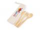 Bamboo Cutlery Sets In Calico Pouch