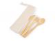 Bamboo Cutlery Sets In Calico Pouch