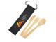 Bamboo Cutlery Sets In Microfibre Drawstring Pouch