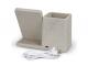 Wheat Straw & Cork Desk Caddies with Wireless Chargers (10W)